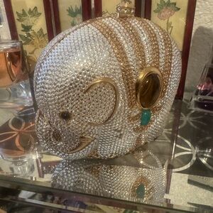 C.Jere  Crystal and gold  Elephant. Clutch